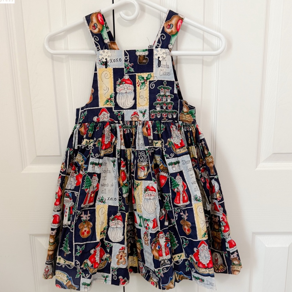 Vintage Handmade Christmas Pinafore Dress